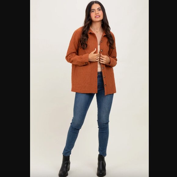 Pinkblush Forte Rust Quilted Button Jacket S NWT - Picture 4 of 8